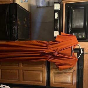 Chic Rust Orange Maxi Dress